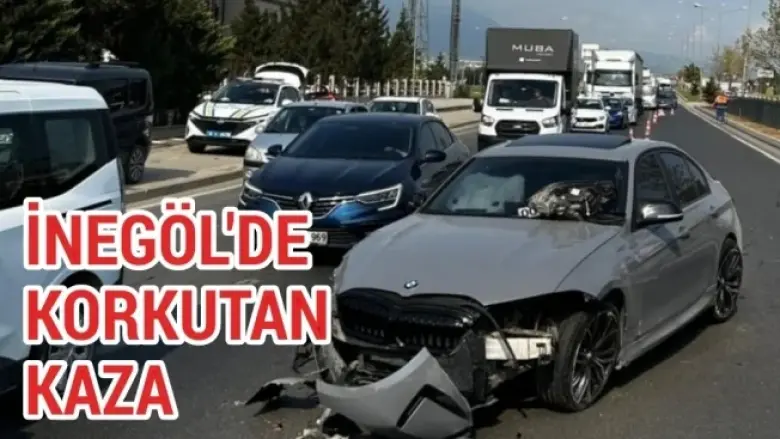 İnegöl'de korkutan kaza