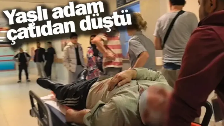 Yaşlı adam çatıdan düştü