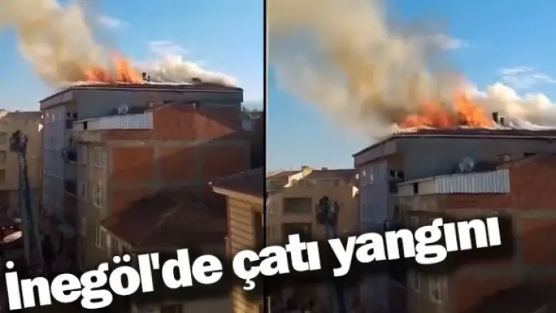 İnegöl'de çatı yangını