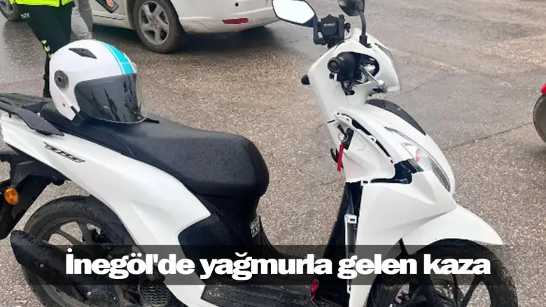 İnegöl'de yağmurla gelen kaza