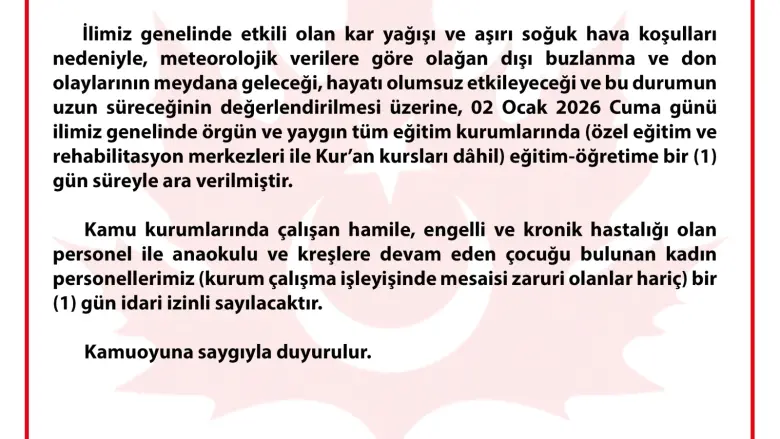 İnegöl'de okullar tatil!