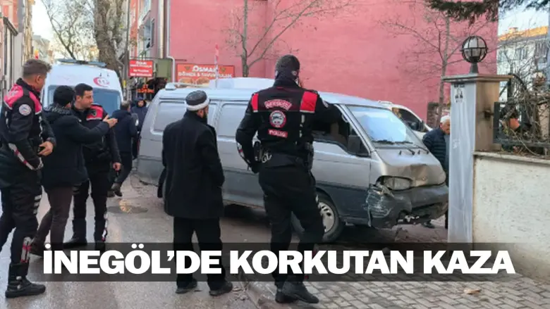İnegöl'de korkutan kaza