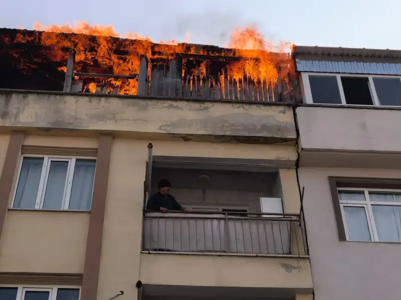 İnegöl'de çatı yangını