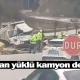 Saman yüklü kamyon devrildi