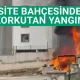 Site bahçesinde korkutan yangın