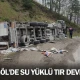 İnegöl'de su yüklü TIR devrildi