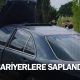 Bariyerlere saplandı