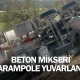İnegöl'de beton mikseri şarampole yuvarlandı