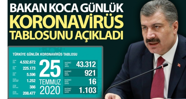 Türkiye'de bugün koronavirüsten hayatını kaybedenlerin sayısı: 16