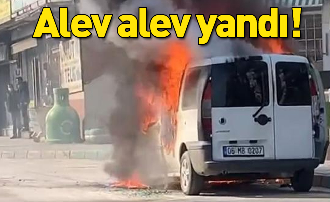 Bursa’da seyir halindeki hafif ticari araç alev alev yandı