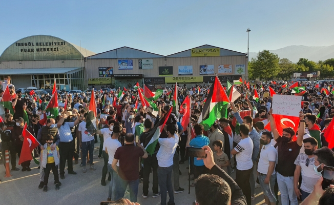 İnegöl'de Filistin'e destek konvoyu