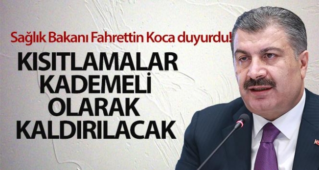 Sağlık Bakanı Fahrettin Koca duyurdu! Kısıtlamalar kademeli olarak kaldırılacak