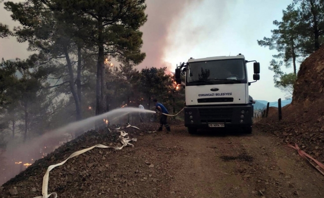 Osmangazi ekipleri yangın bölgesinde