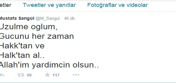 Mustafa Sarıgül’den Oğluna Destek Tweet’i