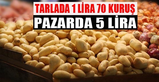 Patates tarlada 1 lira 70 kuruş pazarda 5 lira