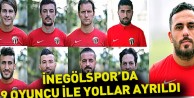 İnegölspor'da 9 oyuncu ile yollar ayrıldı