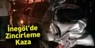 İnegöl'de zincirleme kaza: 1'i polis 3 yaralı