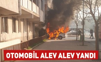 Park Halindeki Otomobil Alev Alev Yandı