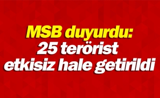 MSB duyurdu: 25 terörist etkisiz hale getirildi