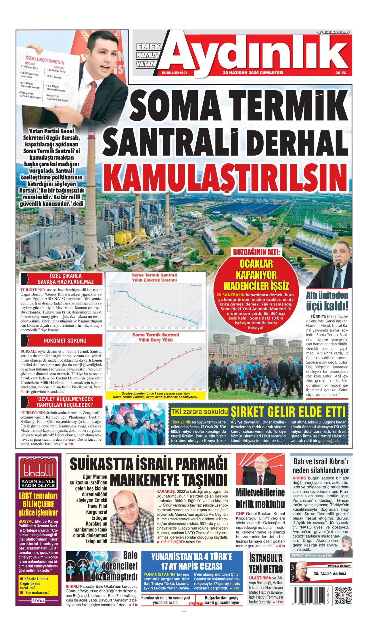Aydınlık Gazetesi Bugun