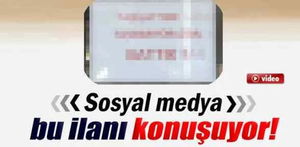 Sosyal medya bu ilanı konuşuyor