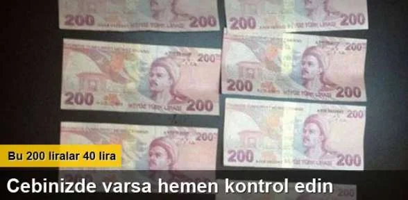 Sahte 200 liradan 40 lira komisyon