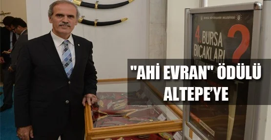 "Ahi Evran" Ödülü Altepe'ye