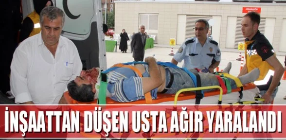 İnegöl'de inşaattan düşen usta ağır yaralı!