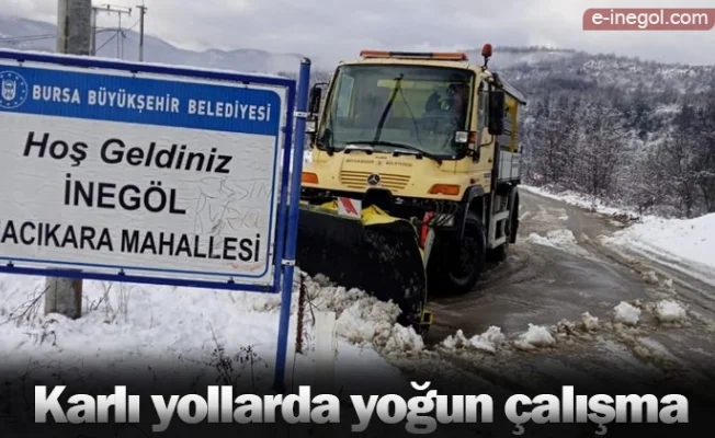 Karlı yollarda yoğun çalışma