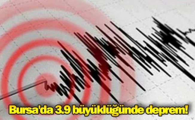 Bursa'da 3.9 büyüklüğünde deprem!