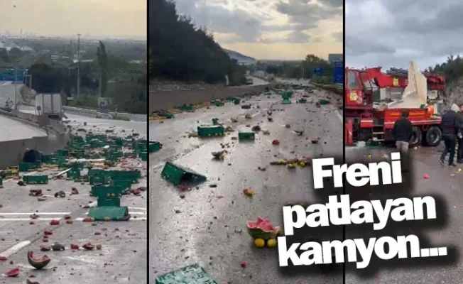 Freni patlayan kamyon...