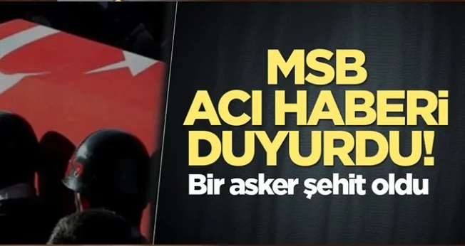 Pençe Hareket bölgesinde bir askerimiz şehit oldu