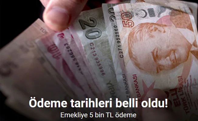 Emeklilere 5 bin liralık ödemenin tarihi belli oldu