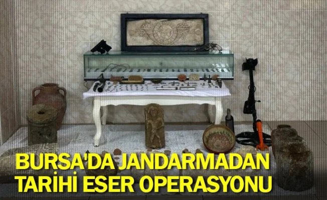 Bursa'da jandarmadan tarihi eser operasyonu