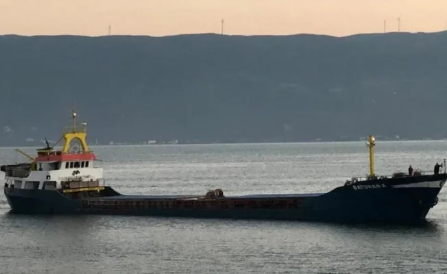 Kargo gemisi İmralı Adası açıklarında battı