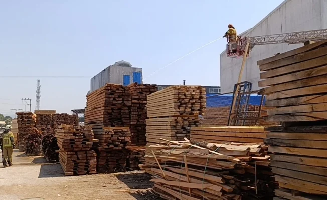 Kereste fabrikasında korkutan yangın!