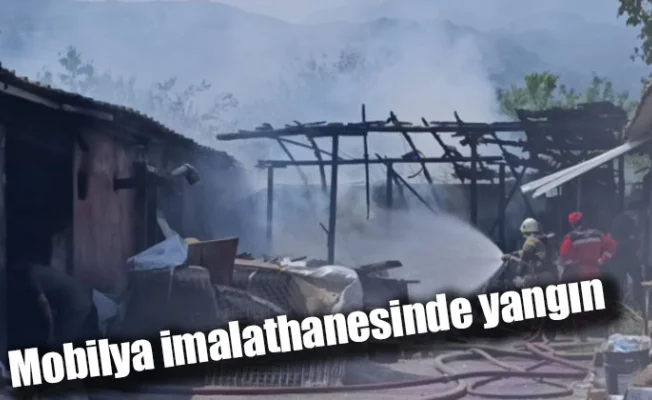 Mobilya imalathanesinde yangın