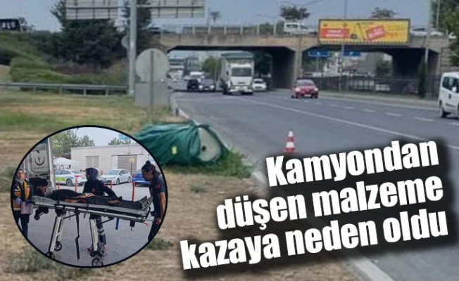 Kamyondan düşen malzeme kazaya neden oldu