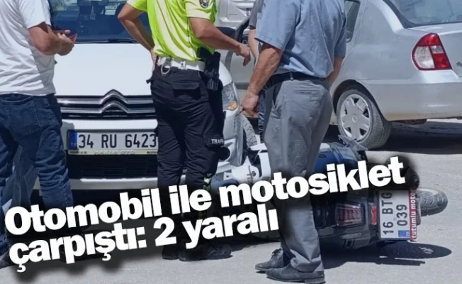 Otomobil ile motosiklet çarpıştı: 2 yaralı