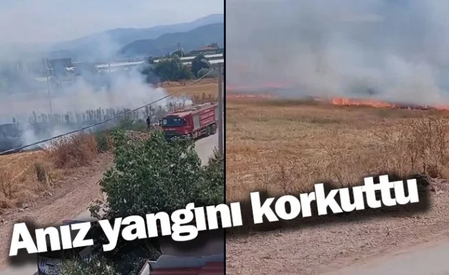 Anız yangını korkuttu