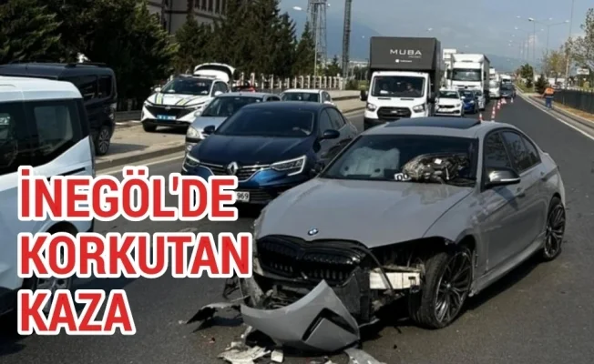 İnegöl'de korkutan kaza