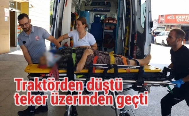 Traktörden düştü, teker üzerinden geçti