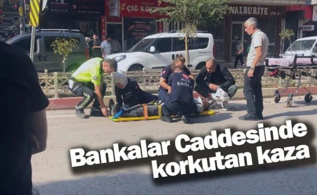Bankalar Caddesinde korkutan kaza