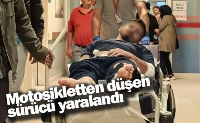 Motosikletten düşen sürücü yaralandı