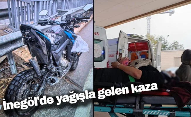 İnegöl'de yağışla gelen kaza