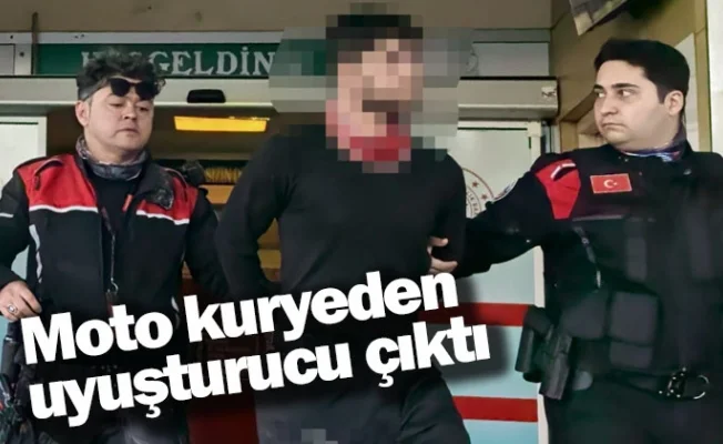 Moto kuryeden uyuşturucu çıktı 
