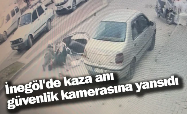 İnegöl'de kaza anı güvenlik kamerasına yansıdı