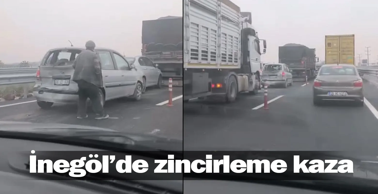 İnegöl'de zincirleme kaza