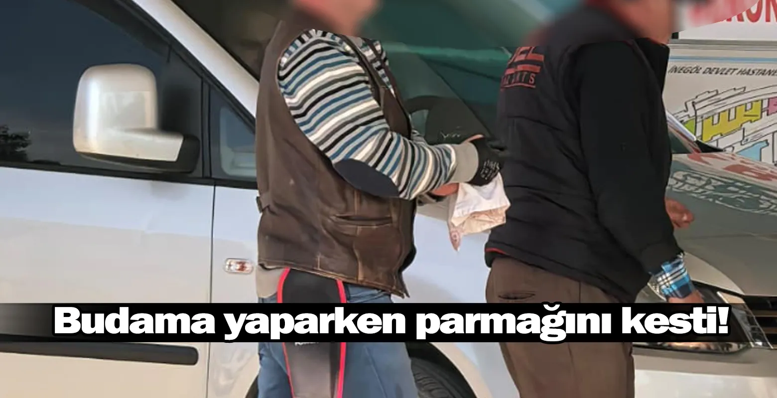 Budama yaparken parmağını kesti!
