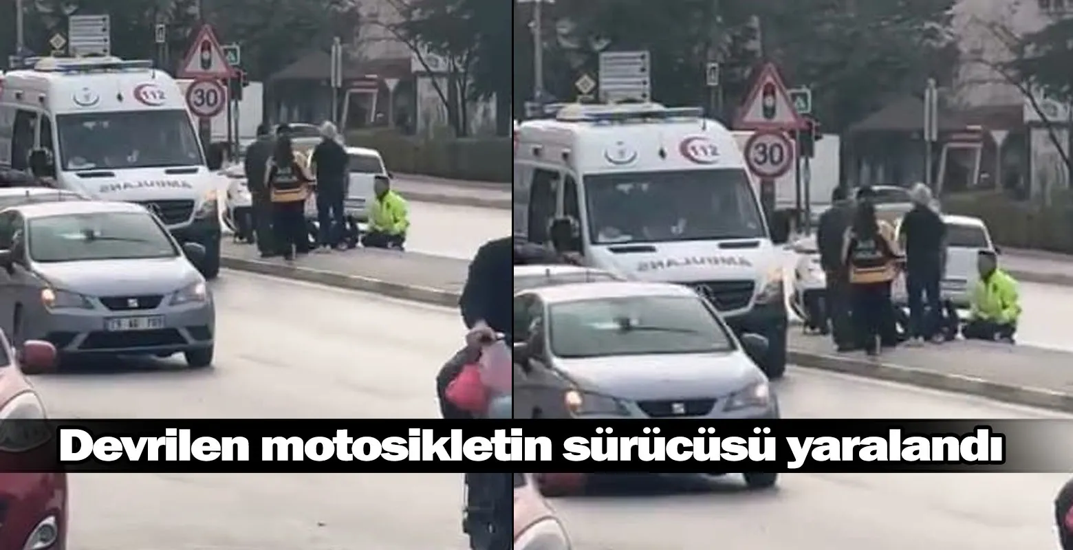 İnegöl'de devrilen motosikletin sürücüsü yaralandı